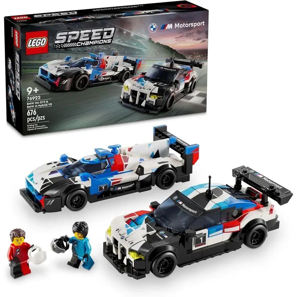 LEGO Speed Champions BMW M4 GT3 & BMW M Hybrid V8 Race Cars, BMW 76922 NWT